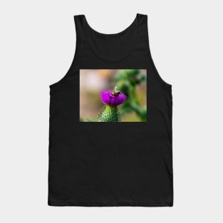 Foraging bee on a thistle bloom Tank Top